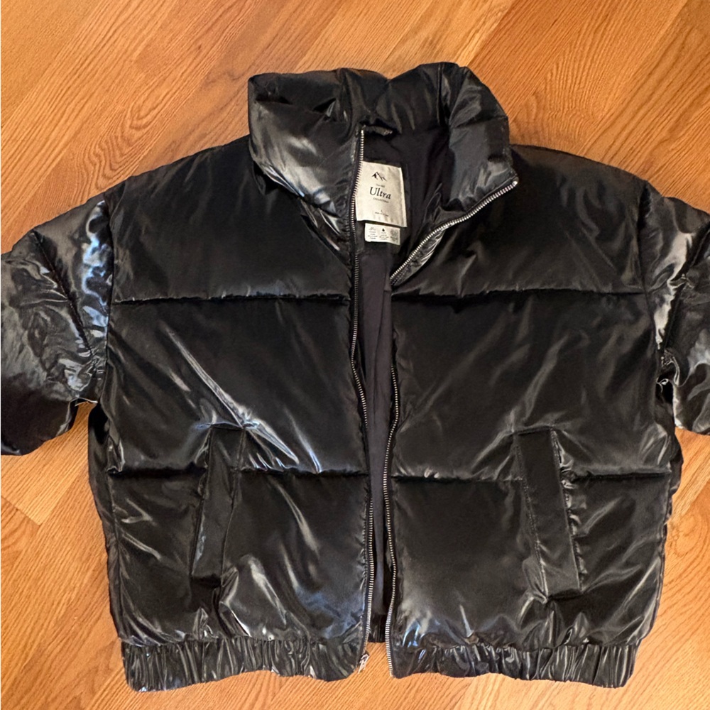 Abercrombie & Fitch Shiny Black Puffer Jacket